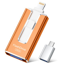 SUDEHO USB Stick 256GB for iPhone, MFi Certified Lightning Memory Stick Stable Data Transfer, 4-in-1 Flash Drive for iPhone/iPad/Android/PC, Easily Ba