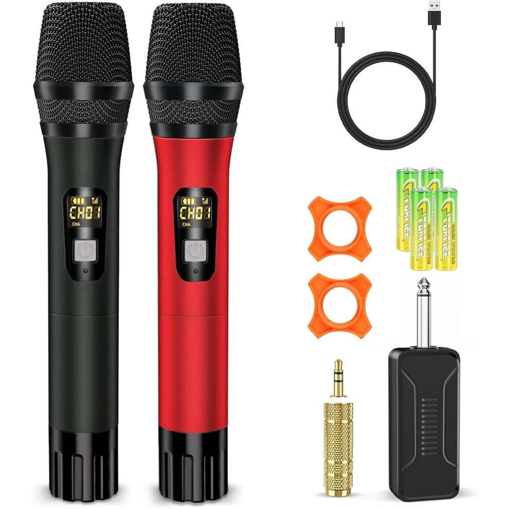 Voijump Wireless Microphones, Uhf Metal Professional Dynamic Mic Syste