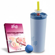 AIR UP Original Tumbler Starter Set 700 ml - Dusty Blue, including 5 sugar-free flavoured Pods and a Dusty Blue Pod Case | Water bottle, BPA-free