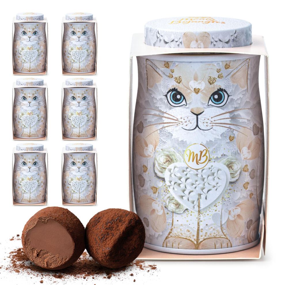 Monty Bojangles White Cocoa Dusted Chocolate Truffles Kit Tin - 6 Pack Bundle Of Rose 36G - Luxury Chocolatey Truffles - Collectable Mini Kit-Tin, We