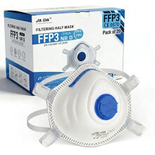 20 FFP3 Dust Masks for Fine Dust 99% FFP3 Mask Disposable Face Masks for Cleaning Mould -Valved, EN 149 Respirator, Adjustable Clip & Straps, Lightwe