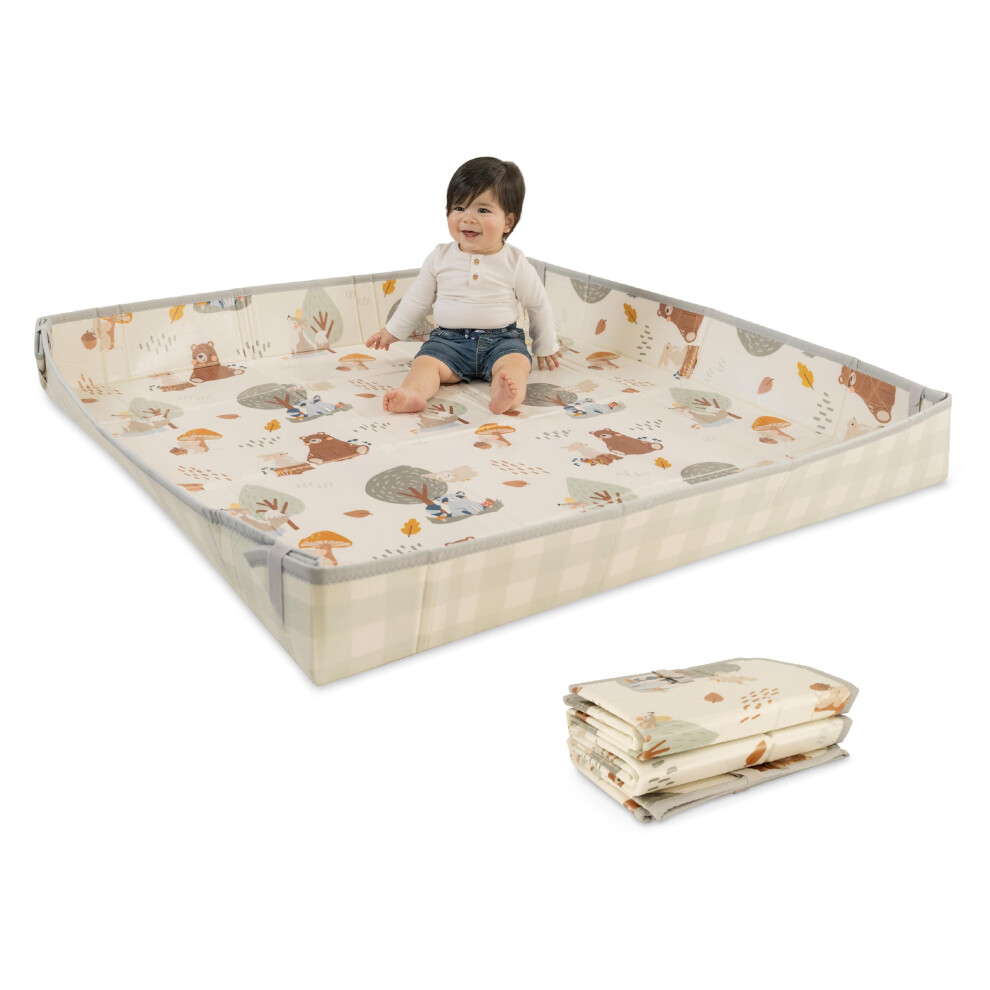Infantino Foldable Soft Foam Mat, Baby Play Mat, Extra Large, Double-Sided Cushi