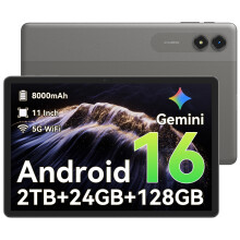 Tablet 11 Inch,Android 16 Tablets Built-in Gemini AI,24 GB RAM,128 GB Storage,Octa-Core T7250 Processor,90Hz Display,8000 mAh Battery with OTG Reverse