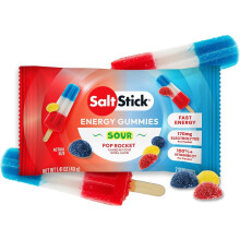 SaltStick Energy Gummies with Electrolytes, Sour Pop Rocket, Easy to Chew Electrolyte Gummy, Energy Chews that Taste Great. 10 Packs, 80 Gummies