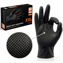The Real Touch Nitrile Gloves, 500 Count, Heavy-Duty Disposable Mechanic Gloves, Diamond Textured, Latex & Powder-Free, Non-Slip, Extra Thick, Ideal f