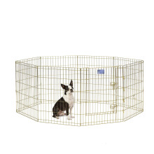 MidWest Homes for Pets Folding Metal Dog Exercise Pen and Pet Playpen with Door, Includes Grounding Stakes and Provides 1.5 Meters of Play Space, 76cm