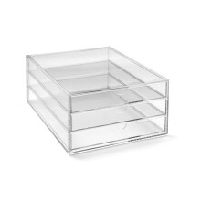 OSCO Portrait Clear Acrylic 3 Tier Paper Sorter, A4 Document Storage, Filing Drawers, Paperwork Organiser, Desk Tidy, Cosmetic Storage, Lego Sorter, C