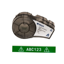 Brady Vinyl Label Tape for Label Printer M211 & M210 - Self Adhesive Vinyl Printer Labels - White on Green (12.70mm x 6.40m) - M21-500-595-GN