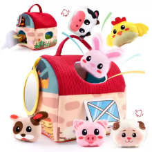 LittleMoonz Baby Farm Plush Barn Toy Set Sensory