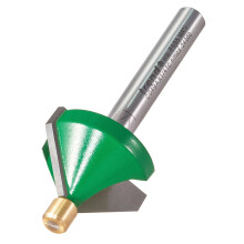 Trend CraftPro Chamfer Pin Guided Bevel Router Cutter Bit, 1/4 Inch Shank, 25.5mm Cut Diameter & 45 Degree V Groove, Tungsten Carbide Tipped, C049AX1/