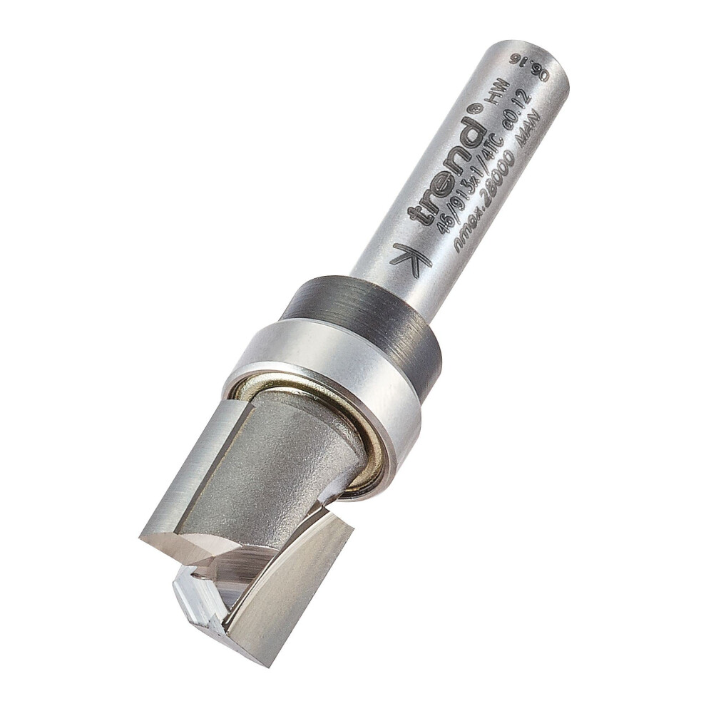 Trend Professional Bearing Guided Profiler, 1/4 Inch Shank, 12.7Mm Cut Diameter, 12.7Mm Cut Length, Tungsten Carbide Tipped, 46/913X1/4Tc