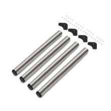 Emuca - Adjustable table legs Ø60x710mm, set of 4 steel table legs, height adjustment 710-730mm, satin nickel