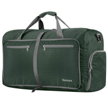 Gonex 80L Foldable Travel Duffle Bag with Shoes Compartment, Packable Lightweight Water Repellent Holdall Bag for Camping Gym Weekender Bag Army Green