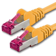 1aTTack.de 20m - yellow - 1 piece - network cable CAT6a (10Gb/s) S-FTP CAT 6a Lankacable - GHMT certified PIMF 500 MHz Cat5 Cat5e Cat6 Cat6a Cat7 for