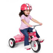 Radio Flyer Pink Rider Trike, Ages 2.5-5, Adjustable Seat, Steel Construction, Quiet Ride Wheels, Storage Bin, Comfort Grip Handlebars, Tricycle for T