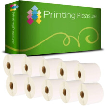 Printing Pleasure 10 x Zebra 72mm x 36mm Compatible Direct Thermal Labels for Zebra Type Printers | 1000 Labels per Roll