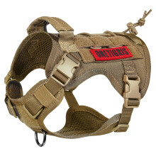 Onetigris Tactical Dog Harness with Handle,Military Dog Harness for Large Medium Dogs,No-Pull Service Dog Vest with Hook & Loop Panels,Adjustable Dog