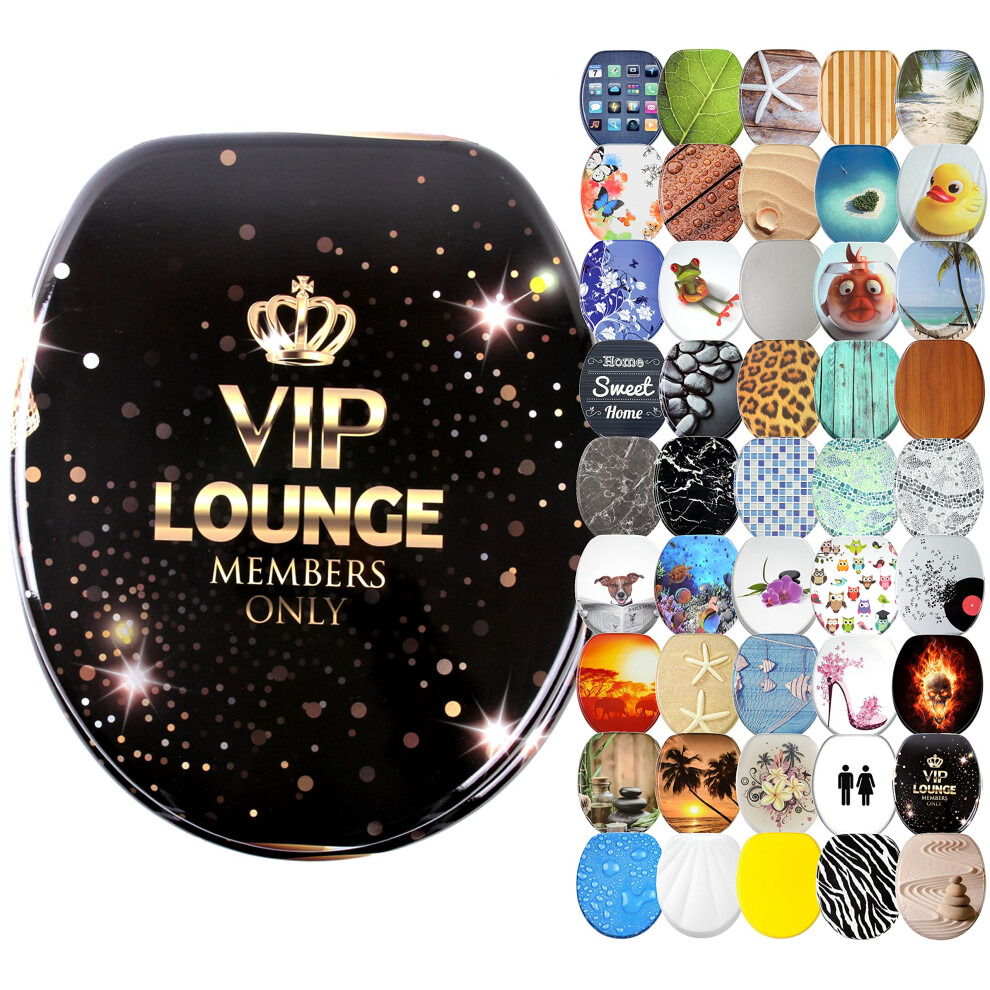 Sanilo Soft Close Toilet Seat, Wide Choice Of New Toilet Seats, Stable Hinges, Easy To Mount (Vip Lounge) 646437212670