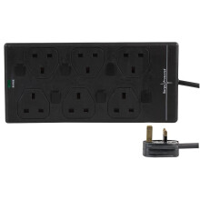 Pro Elec PELB1946 10 m 6 Way Individually Switched Surge Protected Extension Lead, Black