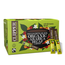 Clipper Organic Medium Roast Decaf Arabica Coffee | 200 Sachets | Individually Wrapped Decaffeinated Instant Coffee | Gourmet Coffee | Sustainable Fai