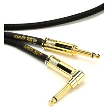 Ernie Ball 18 ft Braided Straight Angle Inst Cable Black