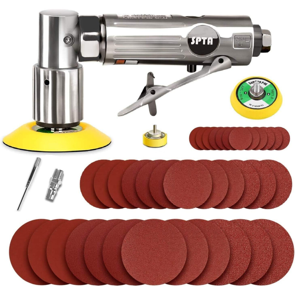 Mini Air Sander, Spta 25Mm/50Mm/80Mm Mini Air Grinder Sets, Random Air Orbital Sander Car Polisher Sets 5051226573705