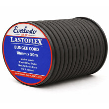 Everlasto 'Lastoflex' Elastic Bungee Cord Shock Cord Rope Black 10mm x 50M