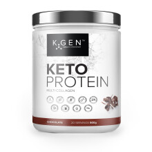 K-GEN Keto Collagen Protein Powder Natural Multi Collagen Chocolate Blend, Coconut MCT Vitamin C+B6 | UK Made Advanced Ketosis for Keto & Paleo | Low