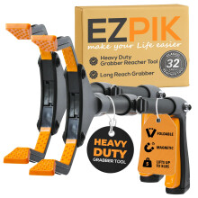 2 x EZPIK 32" Foldable Litter Picker-Grabber - Heavy-Duty Rubbish Picker Grabber Stick - Lightweight Reaching Aids for The Elderly with Rotating Head