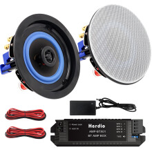 Herdio 4 Inches Ceiling Speakers Wall Mounted Speaker Amplifier Water Resistant Ceiling Speakers For Bathroom Home Kitchen Bedroom,compatible with Blu