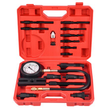 DHA 17Pcs Diesel Engine Cylinder Pressure Compression Tester Kit for Car Tractor 1000PSI, Diesel Pressure Test Compression Gauge Adapters Kit, Both Di