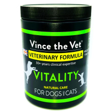 Vince the Vet - Natural Vitality Multivitamin Powder for Dogs & Cats (400g), Human Grade Veterinary Formulated Blend of Organic Spirulina & Chlorella,