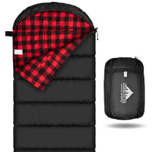 Mcota Cotton Flannel Sleeping Bag for Adults, 100% Cotton Lining Sleeping Bag for Camping, Hiking, Backpacking Travel, Lightweight & Portable,3-4 Seas