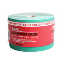ProDec 50m Roll 240 Grit Extra Fine Grade Green Aluminium Oxide Abrasive Sanding Paper for Sanding Wood, Paint, Plaster, Filler, Metal and More, 115mm