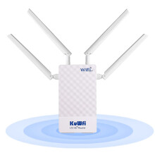 KuWFi Outdoor 4G Router with SlM Slot, 300Mbps High Speed, 4 High Gain Antennas, lP67 Weatherproof, 48V PoE Sim Card Router Support for Security Camer