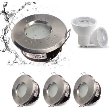 4XSweier Waterproof LED Bathroom Spotlights IP65, 5W Warm White 3000K 430LM, Suitable for Bathroom and Kitchen LED Downlights Ceiling (Including GU10