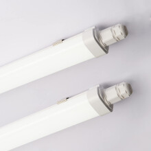 Sundertech LED Batten Light 5FT 145CM [2 Packs], 6500K Cold White Integrated Tube Light 45W 4950lm Built-in Connector, IP65 Waterproof, Energy Saving