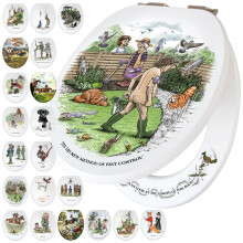 Fun Novelty Toilet Seat Soft Close, Easy Fit, Printed On 3 Surfaces with Alan Thomas Gardening Art. A Blend of Gardening & Home & Bathroom Decor, Make