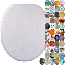 Sanilo Soft Close Toilet Seat, Wide Choice of New Toilet Seats, Stable Hinges, Easy to Mount (Glittering White)