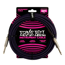 Ernie Ball 18' Braided Straight/Straight Instrument Cable - Purple Black