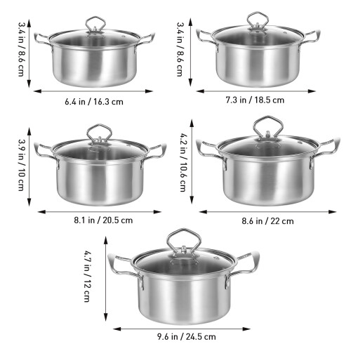 10 PC Induction Non Stick Stainless Steel Cookware Set with Lids 1