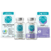 Health & Her Peri & Menopause Biome 50bn Live Cultures Supplements for Women - Day & Night Bundle - Multi-Nutrient Wellbeing Support - 1 Month Supply,