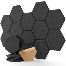 Sound Proofing Panels, Hexagon Acoustic Panels Self-adhesive 12 Pack acoustic wall panels, High Density sound panels for Ceiling/Door/Wall Decoration