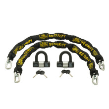 Burg-Wachter Duo Kit Sold Secure Diamond & Gold 10mm Keyed Alike Chain Twin Pack, Black, 1M