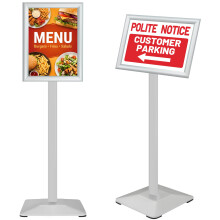 VAIIGO Heavy Duty Sign Holder Poster Stand, Adjustable Menu Display Stand Floor Standing Sign Holder with Cast Iron Base for Poster, Menu, Ads, Sales,