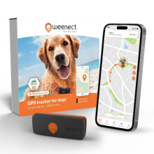 Weenect Dog XS - NEW GPS Tracker for Dogs | Real-time Mini GPS Tracker for Dogs | Waterproof | Smallest model on the market | Operates with a subscrip