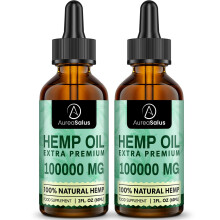 AureaSalus Premium Natural Oil 100000mg, 100% Natural Ingredients, Enrich Omega 3-6-9, Improve Sleep, GMO-Free (60 ml (Pack of 2))