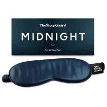 TheSleepGuard Pure Silk Sleep Mask [100% 6A Mulberry Silk, 22 Momme] Light Blocking Travel Essentials. Eye Masks for Sleeping. Black Oeko-Tex Blindfol