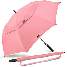 NINEMAX Golf Umbrella Windproof and Rainproof 68inch, Large Umbrella Double Canopy, Golfing Brolly Heavy Duty Unbreakable for Men Women(Rosy Red)