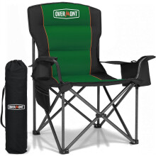 OVERMONT 204kg Oversized Camping Chair for Adults with Cooler Bag & Carry Bag-Heavy Duty Folding Chair Support 450LBS with High Back & Cup Holder Comf